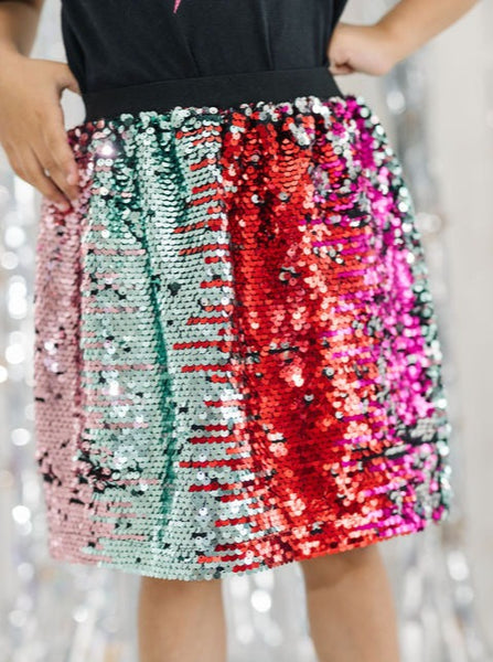 H&m sequin cheap skirt rainbow