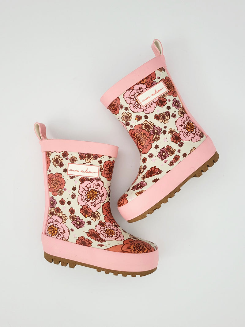 Floral rain cheap boots womens